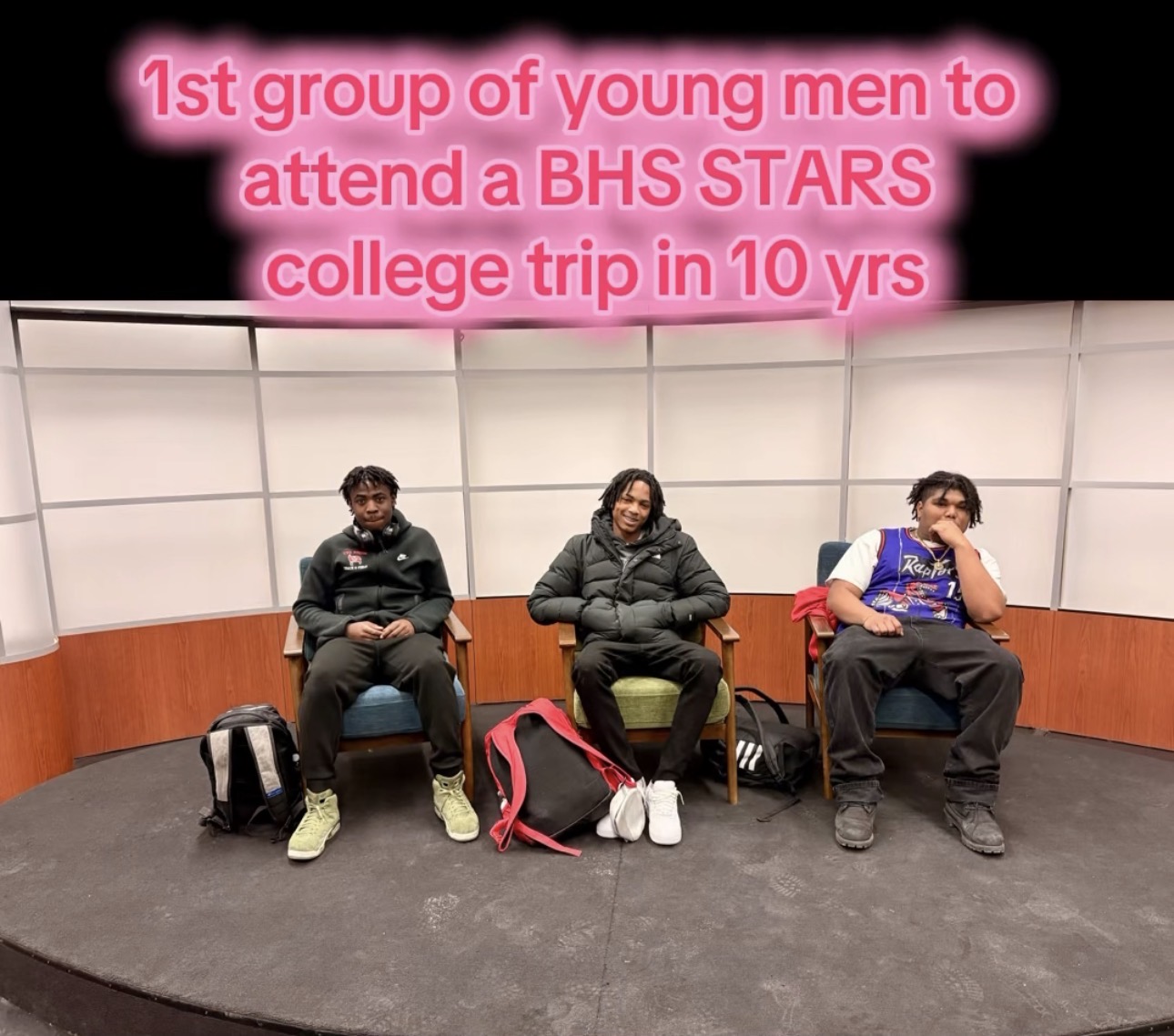 First group of young men to attend a BHS Stars college trip